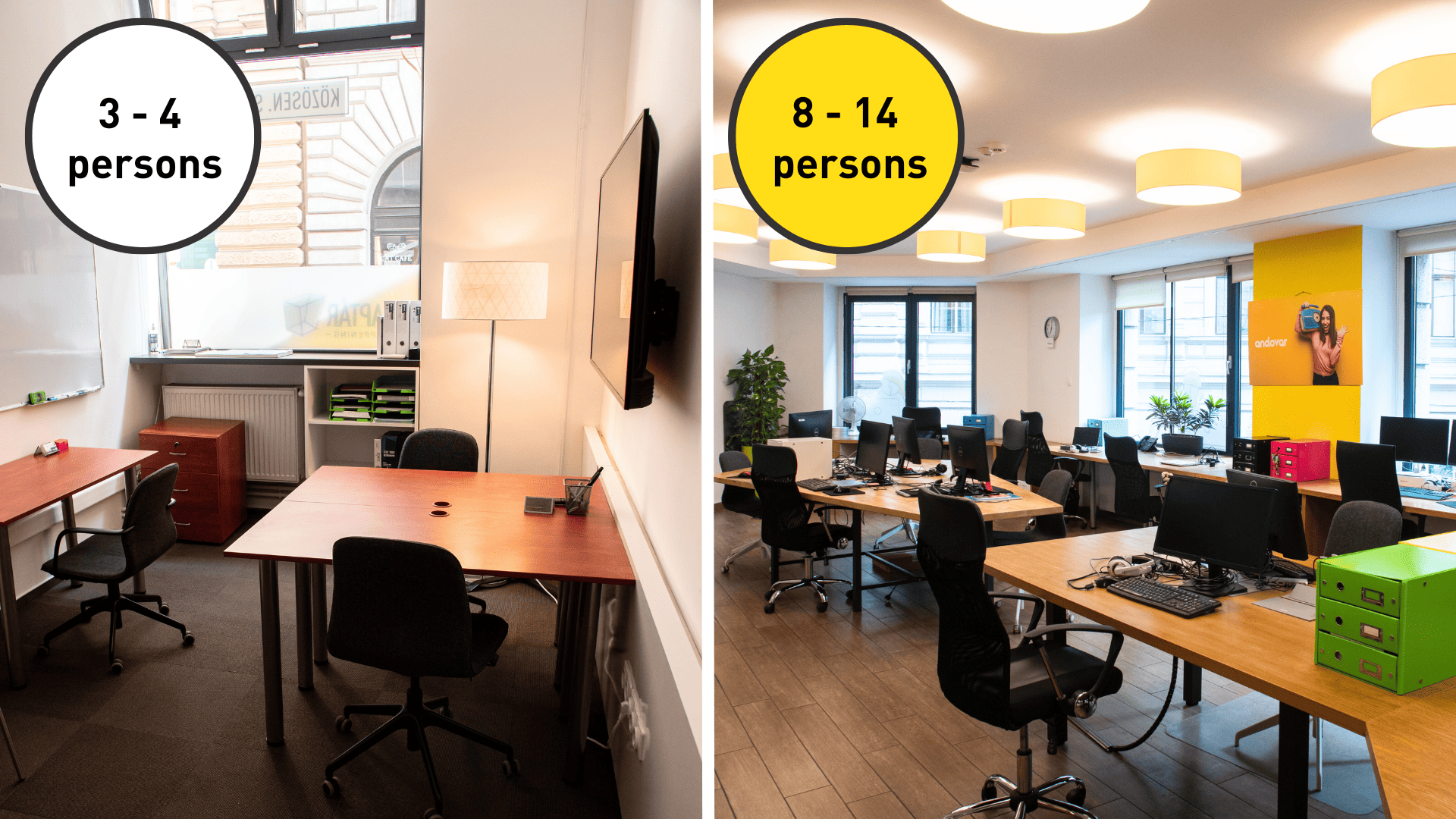PRIVATE OFFICES SUITABLE FOR SMALL AND BIG TEAMS!